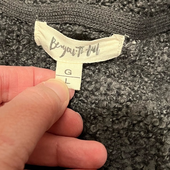 BEYOU TI FUL  steel blue hoodies open front cardigan size L - Picture 2 of 7